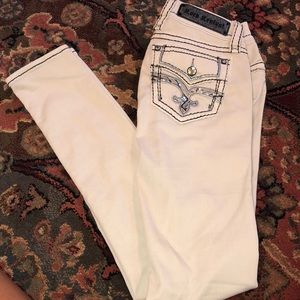 cute cream colored rock revival jeans